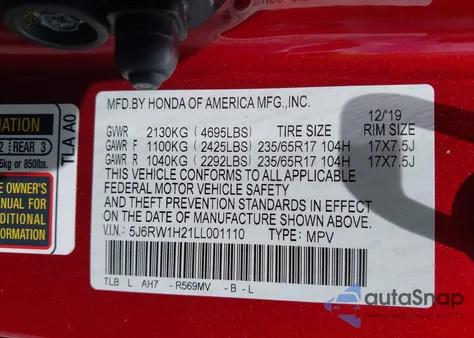 2020 Honda Cr-V 2Wd Lx z USA, uszkodzony, nr VIN 5J6RW1H21LL001110